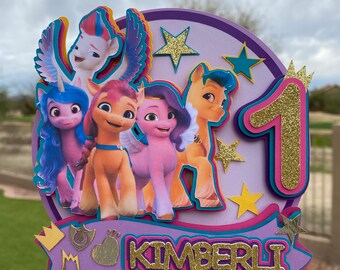 Personalized My little pony cake topper makes your cake special and catchy