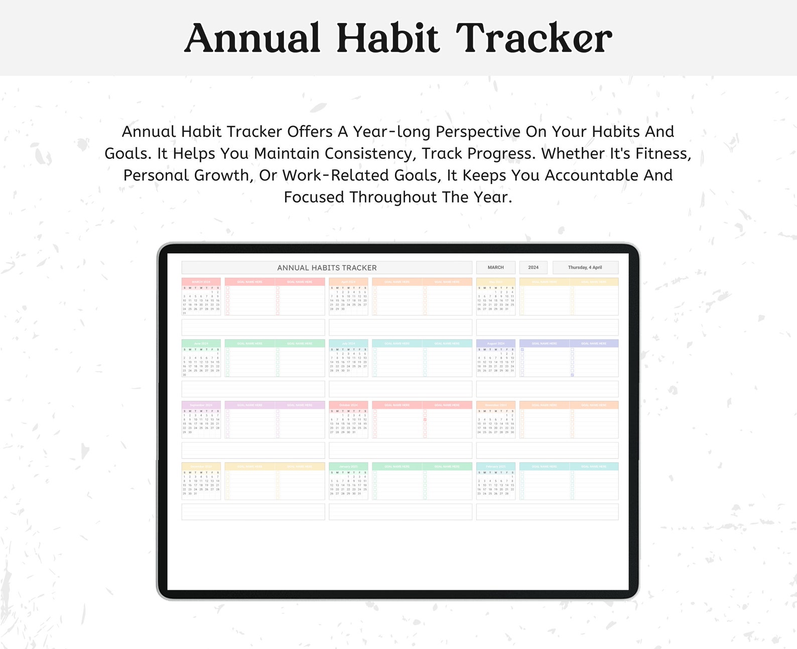 Daily Habit Tracker Spreadsheet Google Sheets Template, Daily Weekly ...