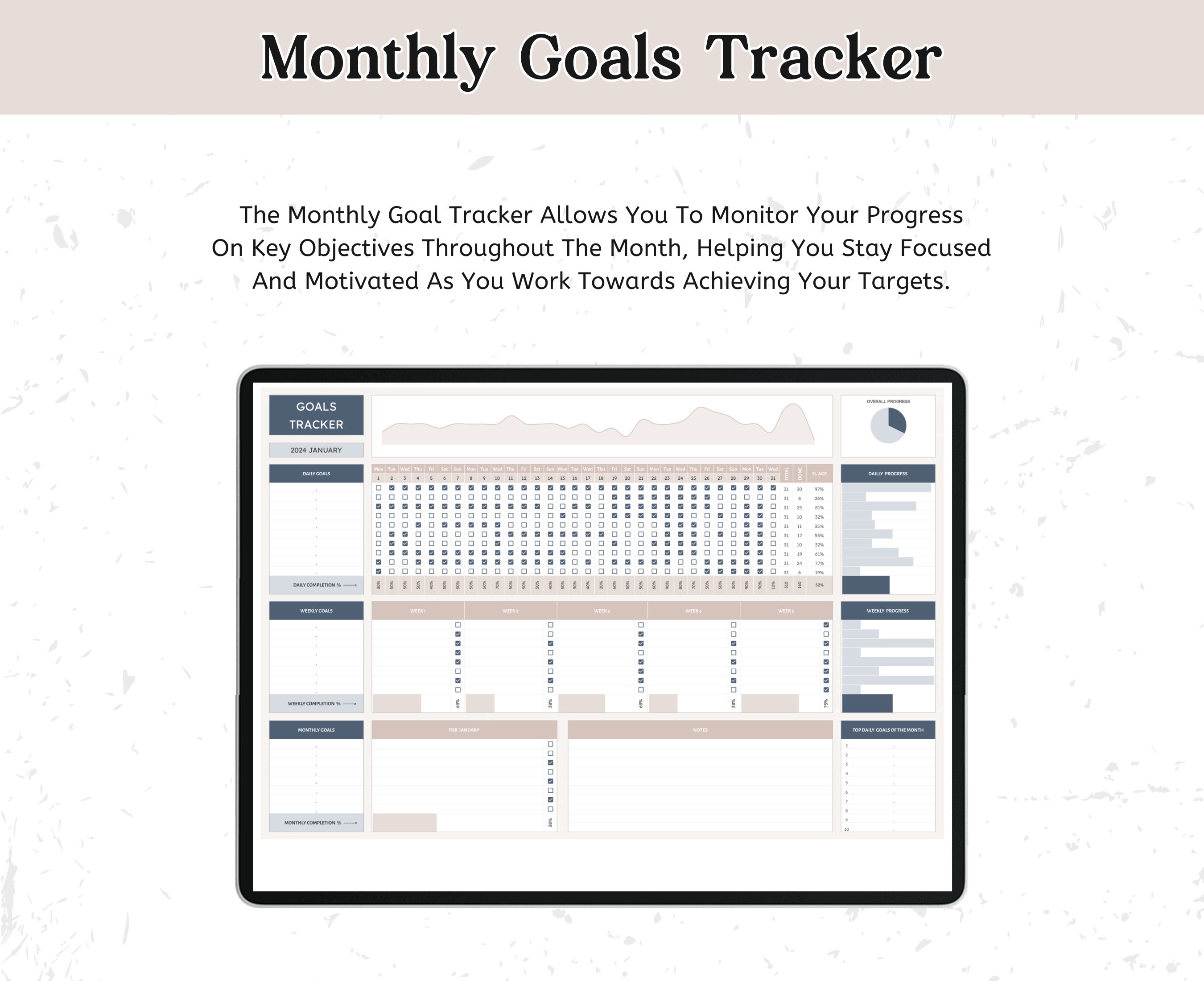 2024 Goal Setting Planner Google Sheets Spreadsheet, SMART Annual Goals ...