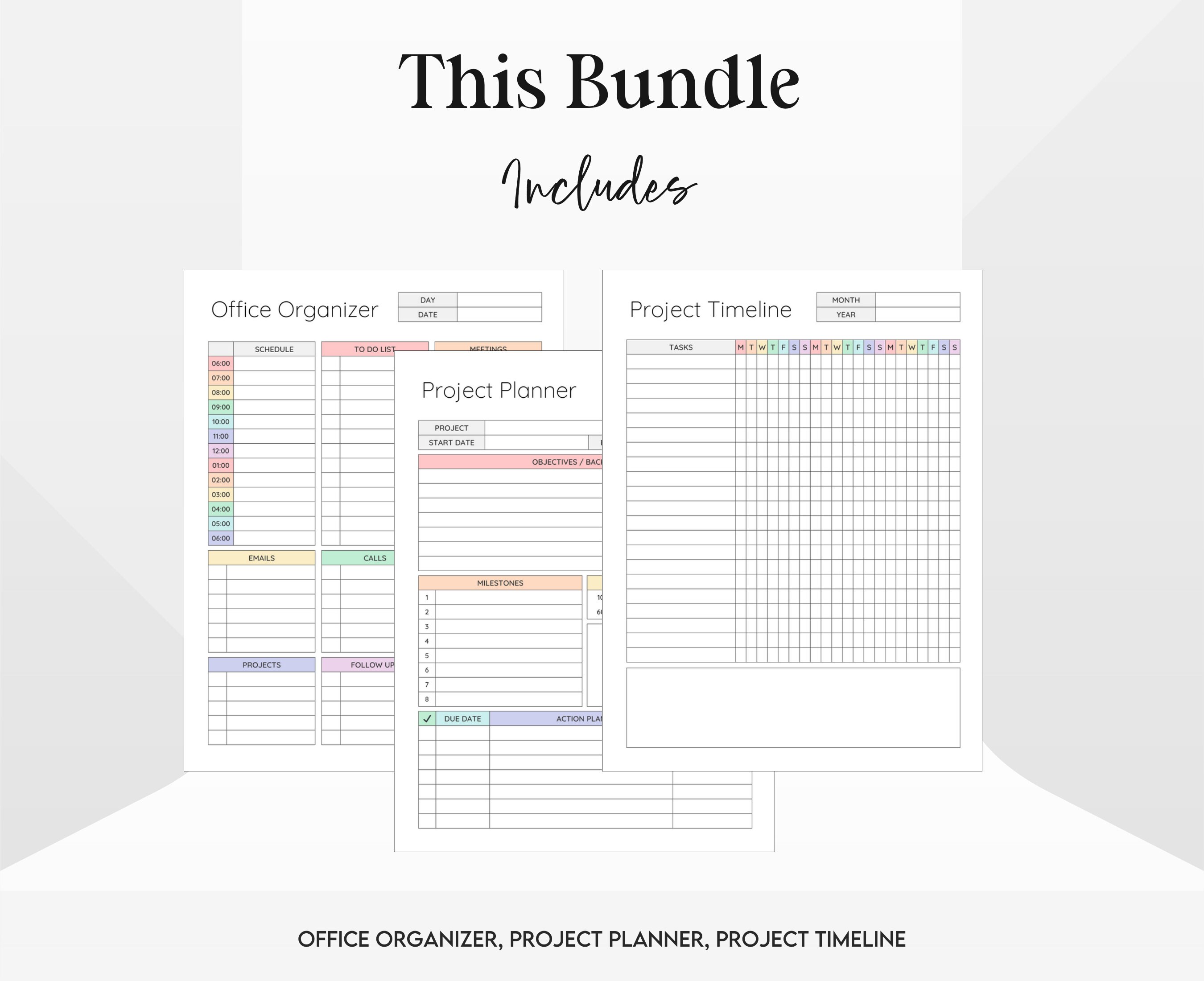 Office Organizer Planner, Work Bundle Editable and Printable, to Do ...
