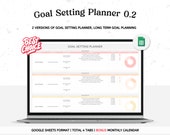 2025 Goal Planner Google Sheets Tracker | Long Term SMART Habit, Monthly Yearly Annual Planning Template, Editable Calendar Spreadsheet