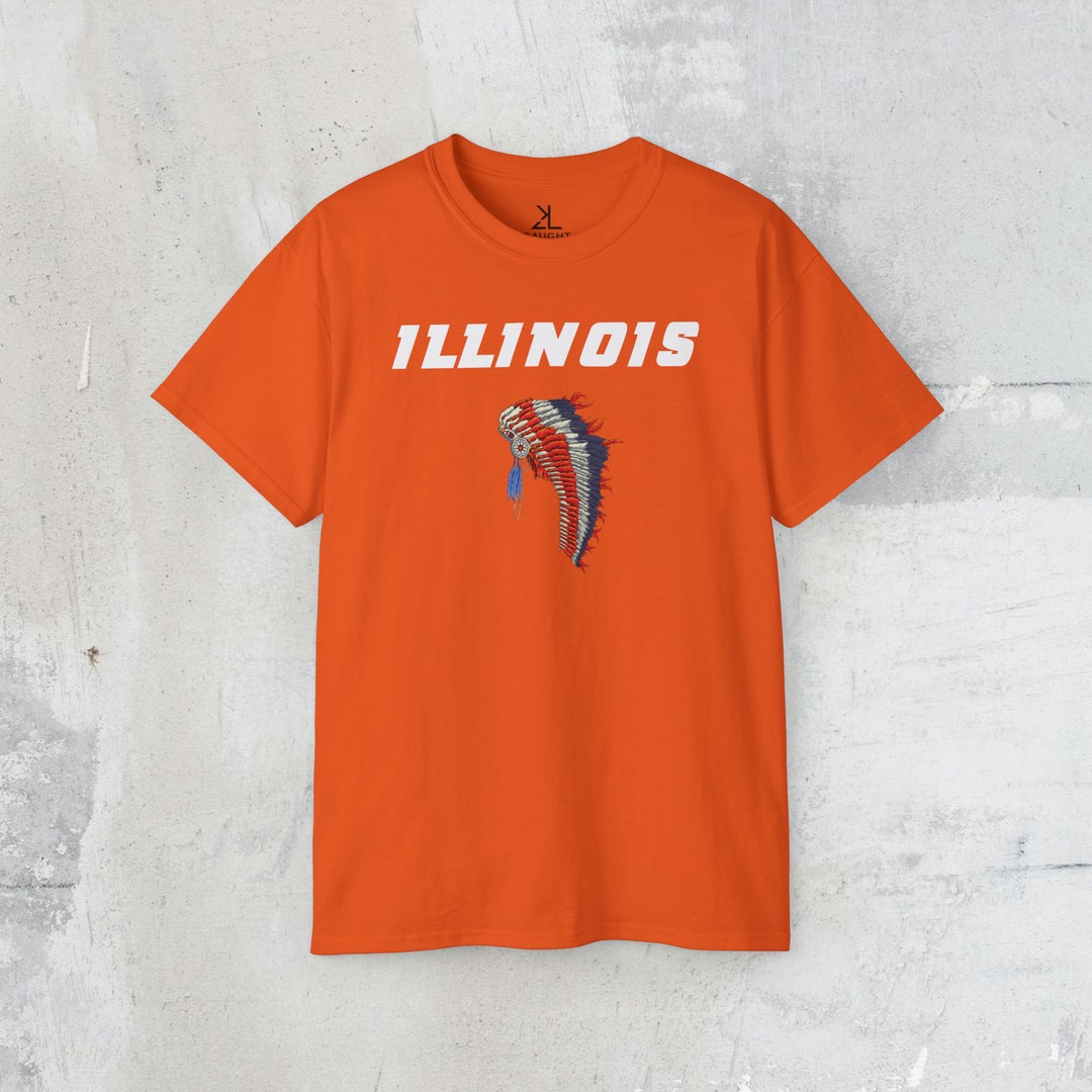 Fighting Illini Tshirt, Illinois Logo, Illinois Unisex Tshirt, Illini Football Tshirt, Illini