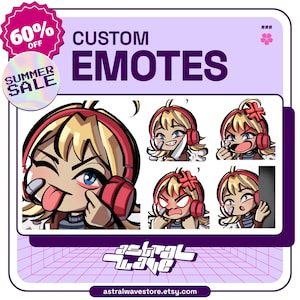 Twitce-emotes aangepaste Vtuber-emotes huisdier-emotes Anime-emote sub-emotes Twitch-emotes Stiker-emotes Kick-emotes YCH