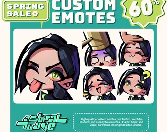 High Quality Custom Premium Twitch Emotes | Twitch Emoji for streamer | youtube, Twitch, Discord | Cute Chibi style