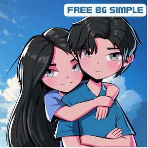 Custom Anime Portrait, Cute Cartoon Anime Portrait, PFP , Couple Gift, Anniversary, Birthday, Christmas Gifts, Christmas Family