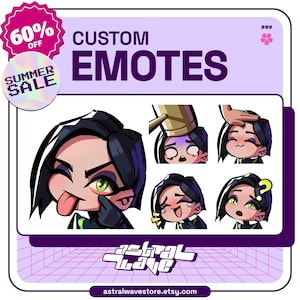 Custom Premium Twitch Emotes | Twitch Emotes | Custom Emotes For Streamer | Cute Chibi Anime style | Kawai Chibi Emotes | Custom Sub Badges