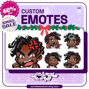Niestandardowe emotikony Twitch lub zlecenie emotikonów kopniaka | Animowane emotikony | Youtube | Discord | Emotka Vtubera | Uroczy styl anime Chibi dla streamera