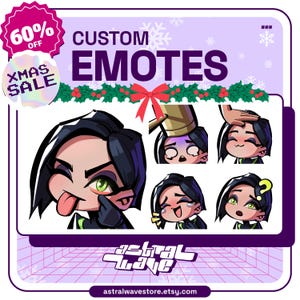 Emotes personalizados de Twitch, Emotes animados, Emotes de Vtuber, Emotes de patada, Emote de suscriptor, Emote de anime, Emote de mascota para tu transmisión en Youtube y Facebook