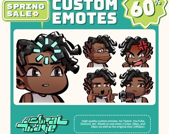 Émoticônes Twitch premium personnalisées de haute qualité | Emoji Twitch pour streamer | YouTube, Twitch, Discord | Joli style chibi