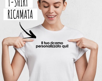 Camiseta Personalizada con Bordado - Idea de Regalo - Personalización de camiseta bordada con Texto - Camiseta Hombre/Mujer/Infantil