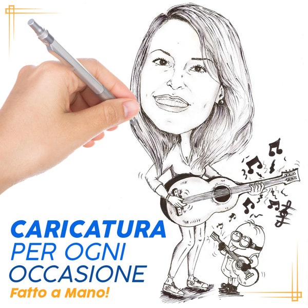 Caricatura Personalizzata per ogni occasione, idea regalo, Disegno fatto a mano, Ritratto personalizzato, San Valentino, Matrimonio, Amici.