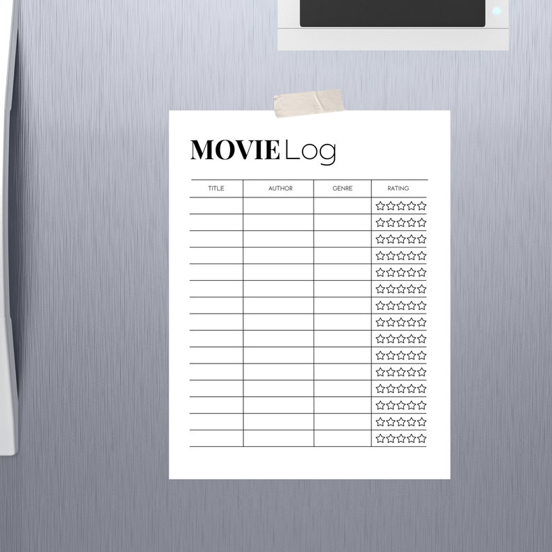 Printable Movie Log, Movie Watchlist, Movies to Watch Tracker Template ...