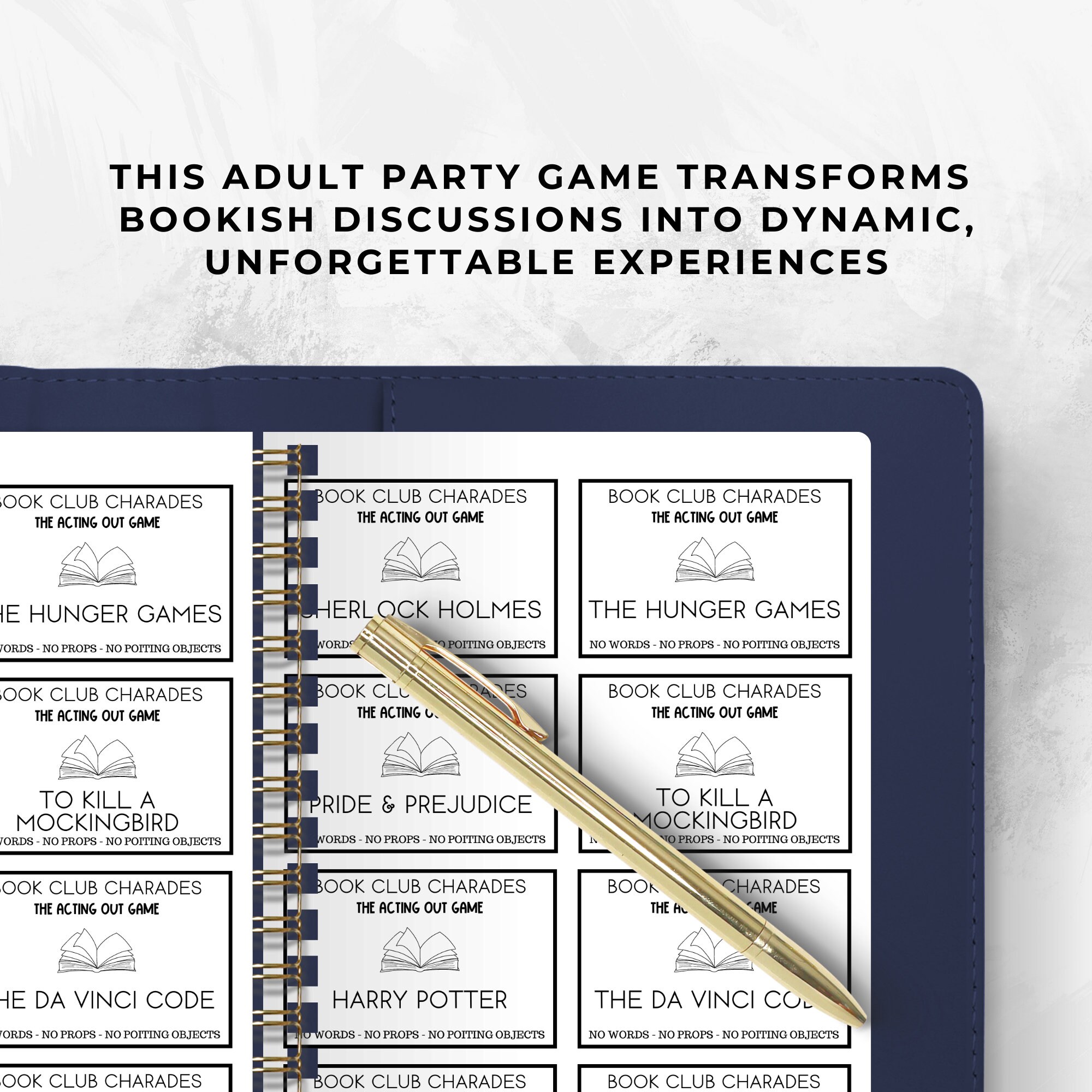 Book Club Ice Breaker Game Book Club Charades Book Club Etsy UK