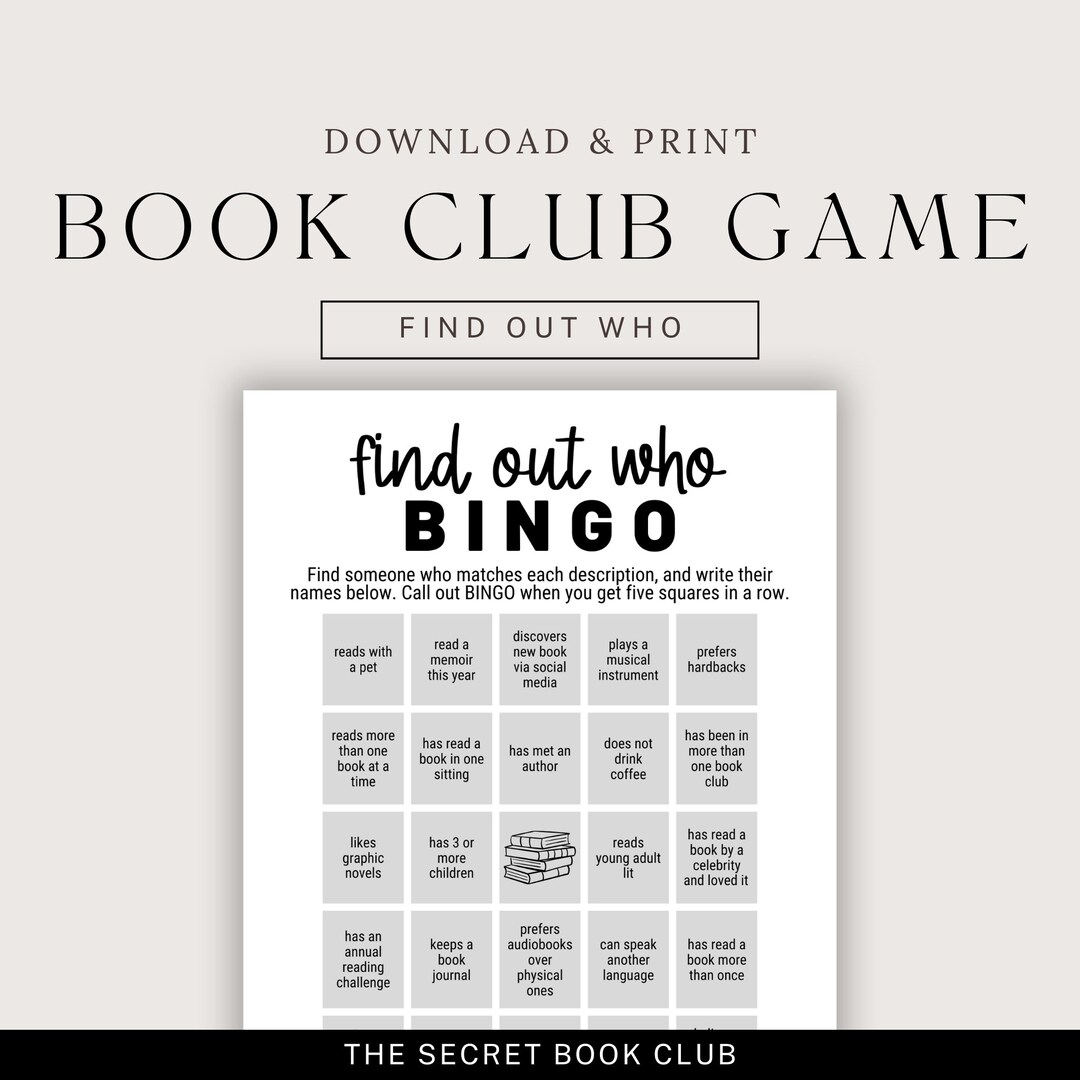 Book Club Game Icebreakers for Book Club Guess the Guest Etsy UK