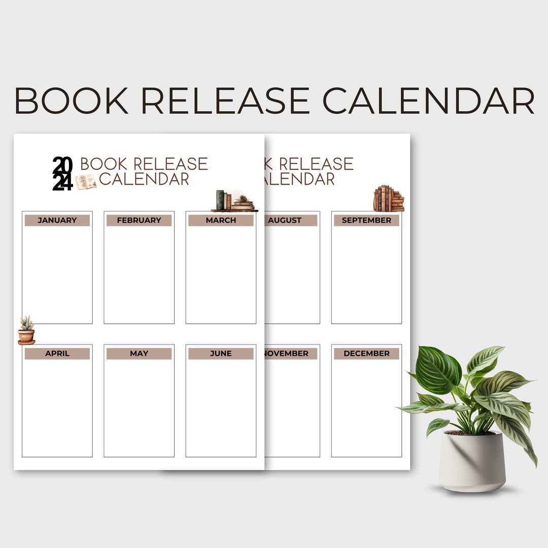 Book Release Calendar 2024 New Book Launch Tracker Books to Etsy