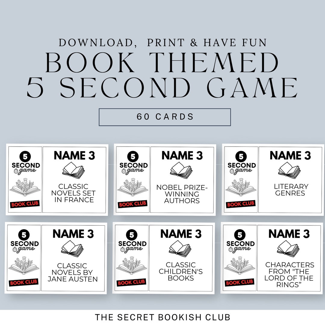 Book Themed Party, Fun Icebreaker Game for Book Club, Book Club Meeting