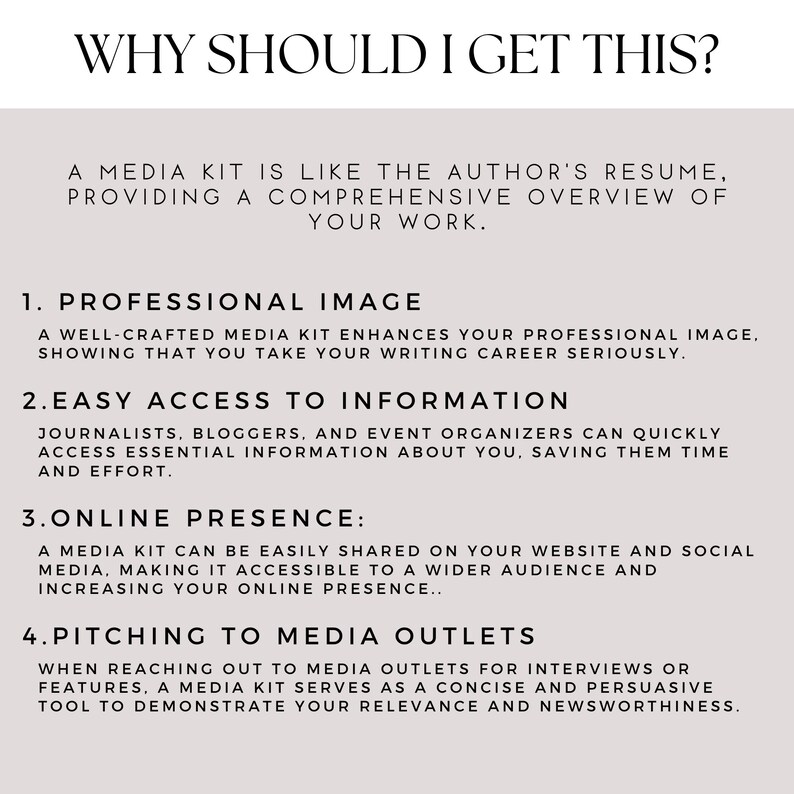 Author Branding Kit, Editable Author Media Kit Template Canva