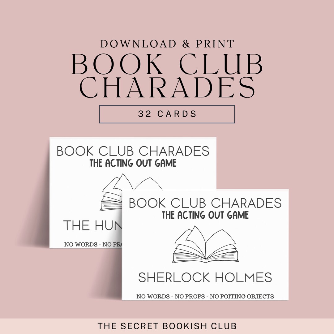 Book Club Ice Breaker Game Book Club Charades Book Club Etsy UK