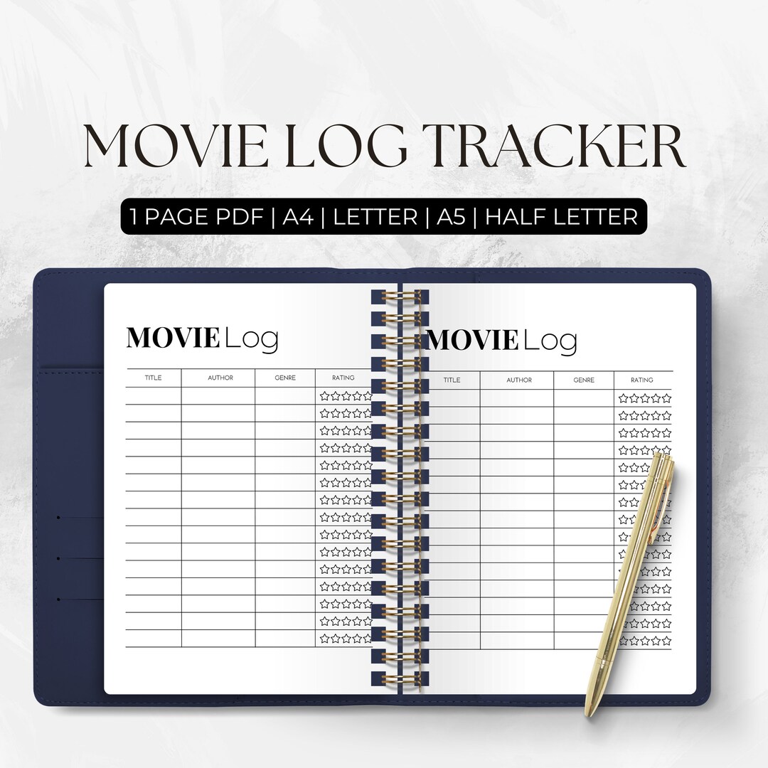 Printable Movie Log, Movie Watchlist, Movies to Watch Tracker Template ...