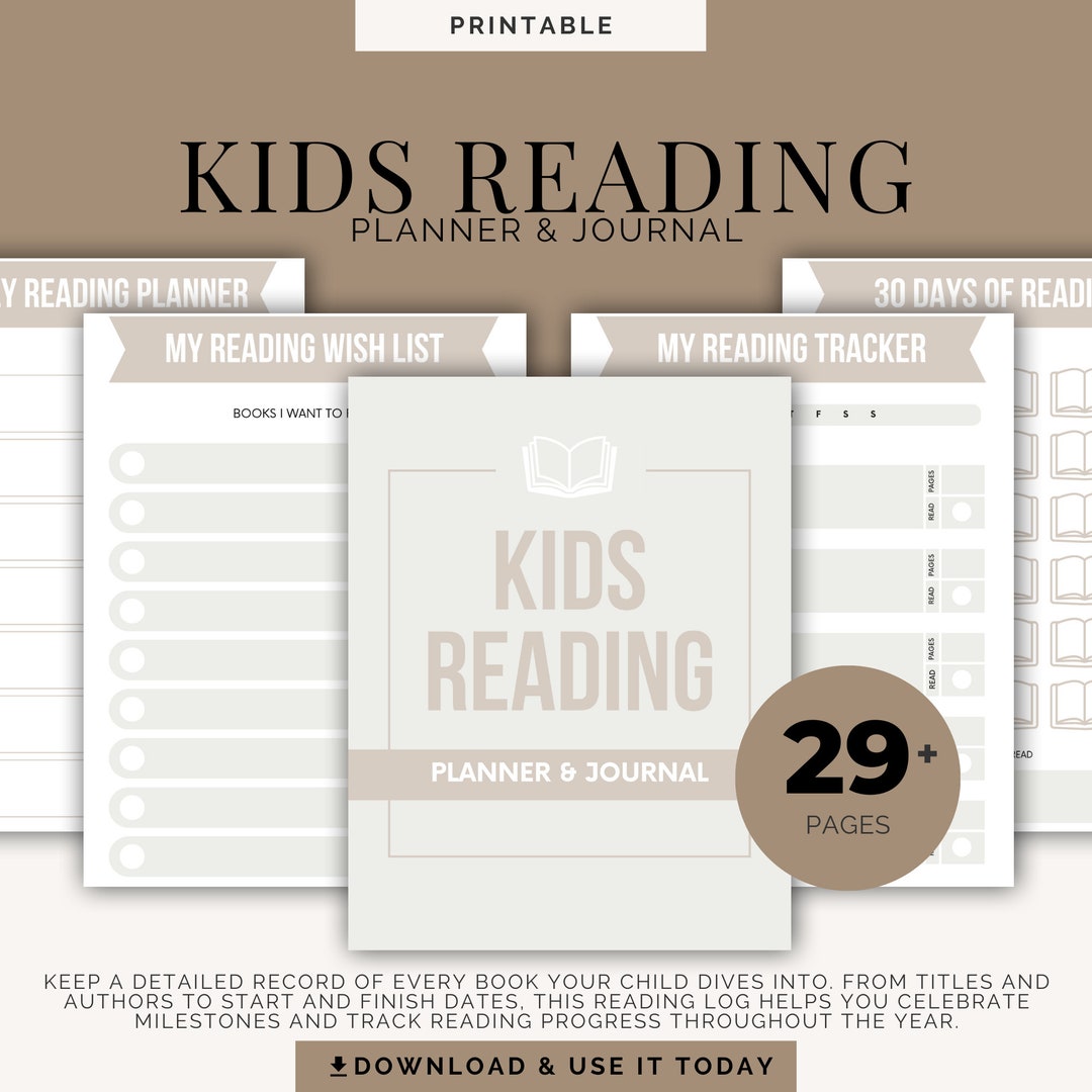 Printable Kids Reading Journal Kids Reading Planner Kids - Etsy