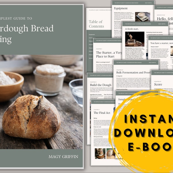 Einfaches Sauerteigrezept Sauerteigbrot-Anleitung zum Backen von Sauerteig als Starter-Sauerteiggeschenk Einfache Anleitung für das Backen von Sauerteigrezepten Ebook