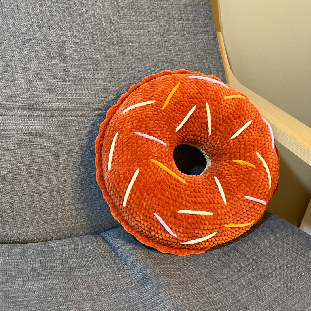 Crochet Donut Pillow Plush Donut Stuffed Toy Donut Bedroom Etsy