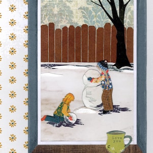 Arte originale ritagliata su carta - "La cioccolata calda ti aspetta" - Collage di belle arti ritagliate su carta
