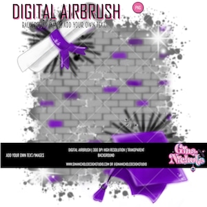 Aerógrafo de Formatura PNG | Fundo Digital para Boné e Diploma | Arquivo de Sublimação Transparente de 300 dpi