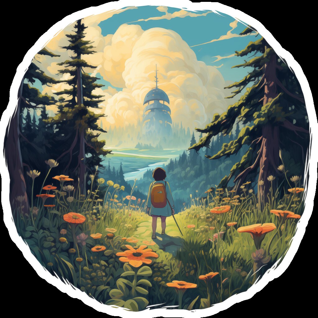 Custom Made Studio Ghibli Inspired Art Die Cut Sticker 4.92 X 4.92 - Etsy