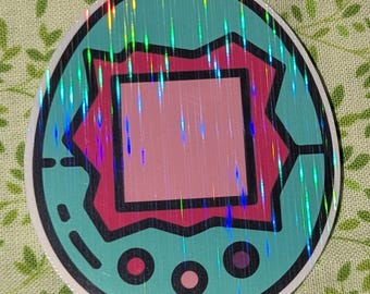 Holographic Virtual Pet Sticker | Retro Waterproof Decal
