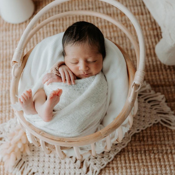 Ambachtelijk gemaakte babymand prop, babyfoto prop, babymand prop