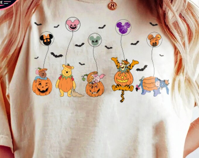 Sweatshirt Rétro 90s Halloween Winnie L'Ourson/Mickey - Gildan, Taille M, Neuf Avec étiquettes