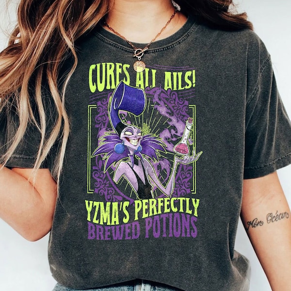 Retro Disney Villains Yzma Poison Emperor'S New Groove Shirt, Cures All Ails Yzma’S Perfectly Brewed Potions T-shirt, Vintage Kuzco Kronk