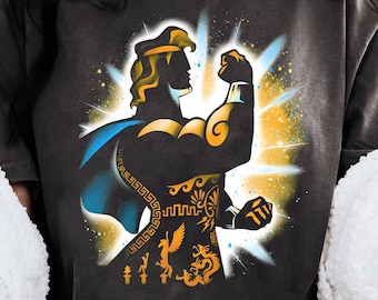 Camiseta retro con retrato de Hércules de Disney, camiseta de Walt Disney World, Reino Mágico, vacaciones en Disneyland, camiseta Disney para niño, cumpleaños de Disney