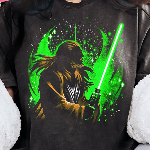 Chemise portrait rétro Star Wars Qui-Gon Jinn Silhouette, T-shirt Galaxy'S Edge, Journée Star Wars, Walt Disney World, T-shirt vacances Disneyland