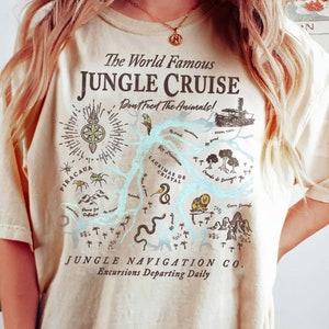 Camisa retro de Disney Jungle Cruise Map, camiseta de Disneyland Jungle Navigation Co, Don'T Feel The Animal, Walt Disney World, Animal Kingdom Tee