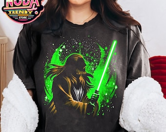 Qui-Gon Jinn Silhouette Shirt: Retro Star Wars Galaxy's Edge Tee