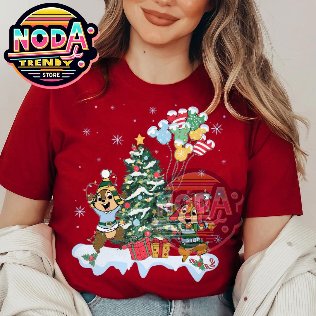 Sweat-shirt Santa Chip And Dale Joyeux Noël - Gildan, Couleur Sable - Neuf Avec étiquettes