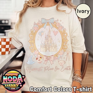 Retro Coquette Disney Castle Floral Shirt, Happiest Place On Earth Tshirt, Cinderella&#39;S Castle, Magical World Shirt, Disney World Shirt