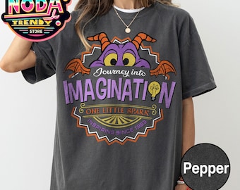Retro Disney Figment Journey Into Imagination One Little Spark Shirt, Retro Disney Epcot Purple Dragon T-shirt, Disney World Team Figment