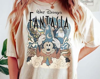 Retro shirt Disney Mickey Stay magisch, T-shirt Walt Disney'S Fantasia, Disney Hollywood Studios, Disneyland Trip Tee-verjaardagscadeau