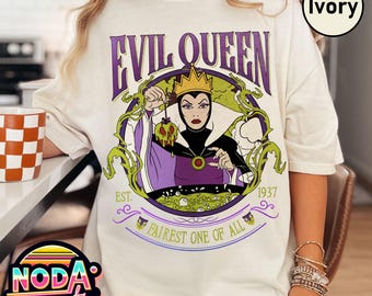 Vintage Disney Villains Evil Queen Snövit-skjorta, Disney Villains Unfairly Ever After-skjorta, Den skönaste av alla-skjorta, Hollywood Studios