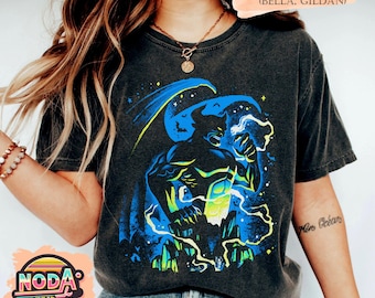 Retro Erwachsene Nacht auf dem kahlen Berg Band Silhouette Porträt Shirt, Disney Familien Reise Shirt, Disney passende T-Shirt, Disney Bösewichte Shirt