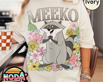 Maglietta floreale retrò Disney Pocahontas Meeko, maglietta The Magic Kingdom, maglietta Pocahontas, Walt Disney World, maglietta per le vacanze a Disneyland