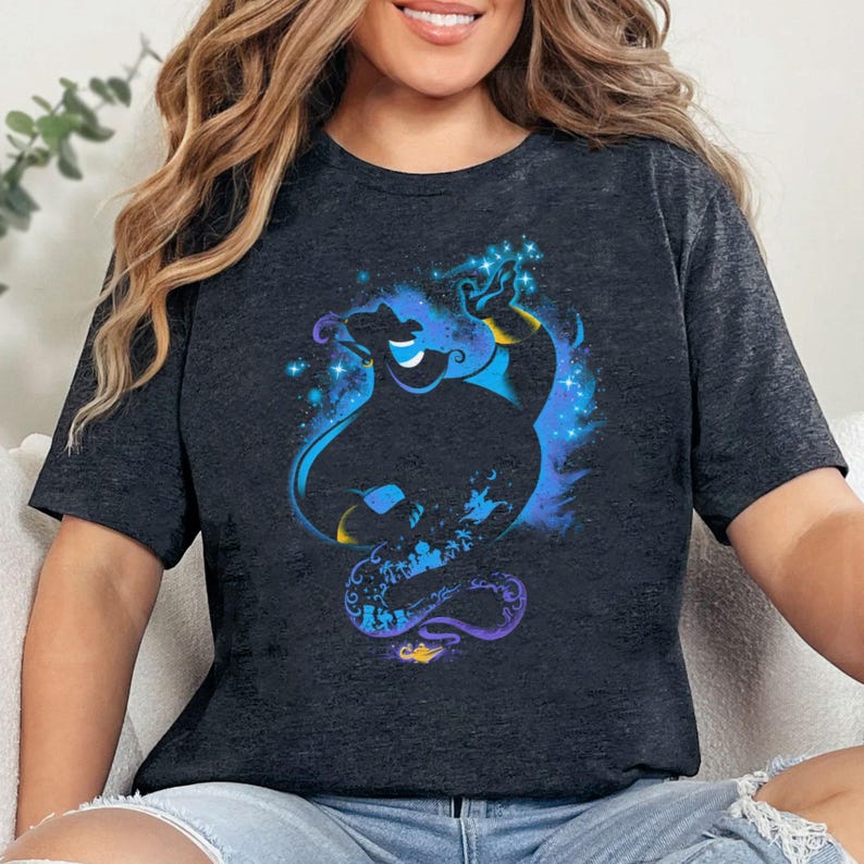 Retro Disney Aladdin Genie Portrait Shirt, Disney Genie Jinn T-shirt, Walt Disney World, The Magic Kingdom, Disneyland Vacation Tee Birthday image 1