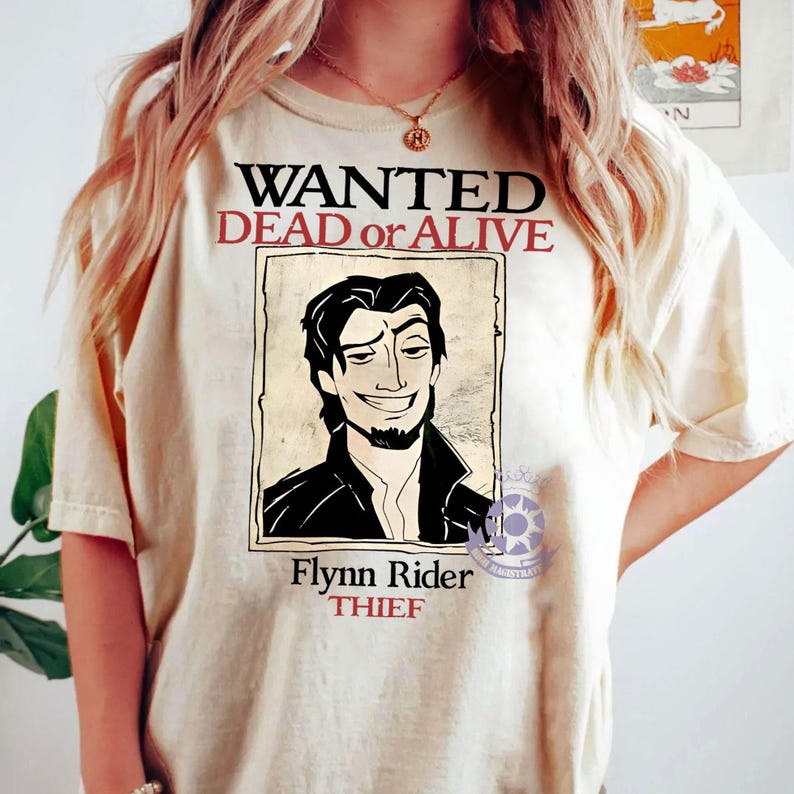 Retro Disney Tangled Funny Wanted Dead Or Alive Flynn Rider Thief Shirt, Wdw Magic Kingdom T-shirt, Walt Disney World, Disneyland Trip Tee image 2