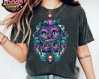 Camiseta del Gato de Cheshire de Alicia en el País de las Maravillas de Disney, camiseta "Estamos todos locos aquí", Halloween de Disney, temporada de terror, truco o trato, viaje a Disneyland