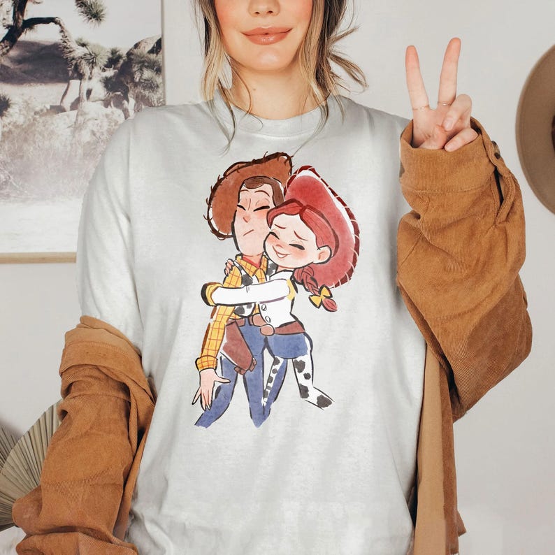 Retro Toy Story-sweater: Woody en Jessie, Disneyland-T-shirt afbeelding 3