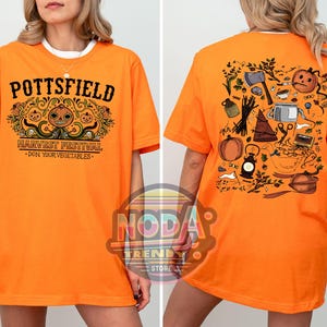 2-Sided Pottsfield Harvest Festival Halloween Shirt, Retro Over The Garden Wall Tshirt, Pottsfield Spooke Season, Halloween Party 2024 Tee