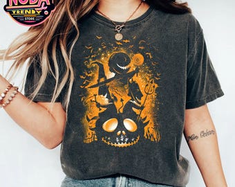 Retro Disney Lock Shock Barrel Christmas Befort Nightmare Silhouette Portrait Shirt, Disney Halloween T-shirt, Villains Group, Magic Kingdom